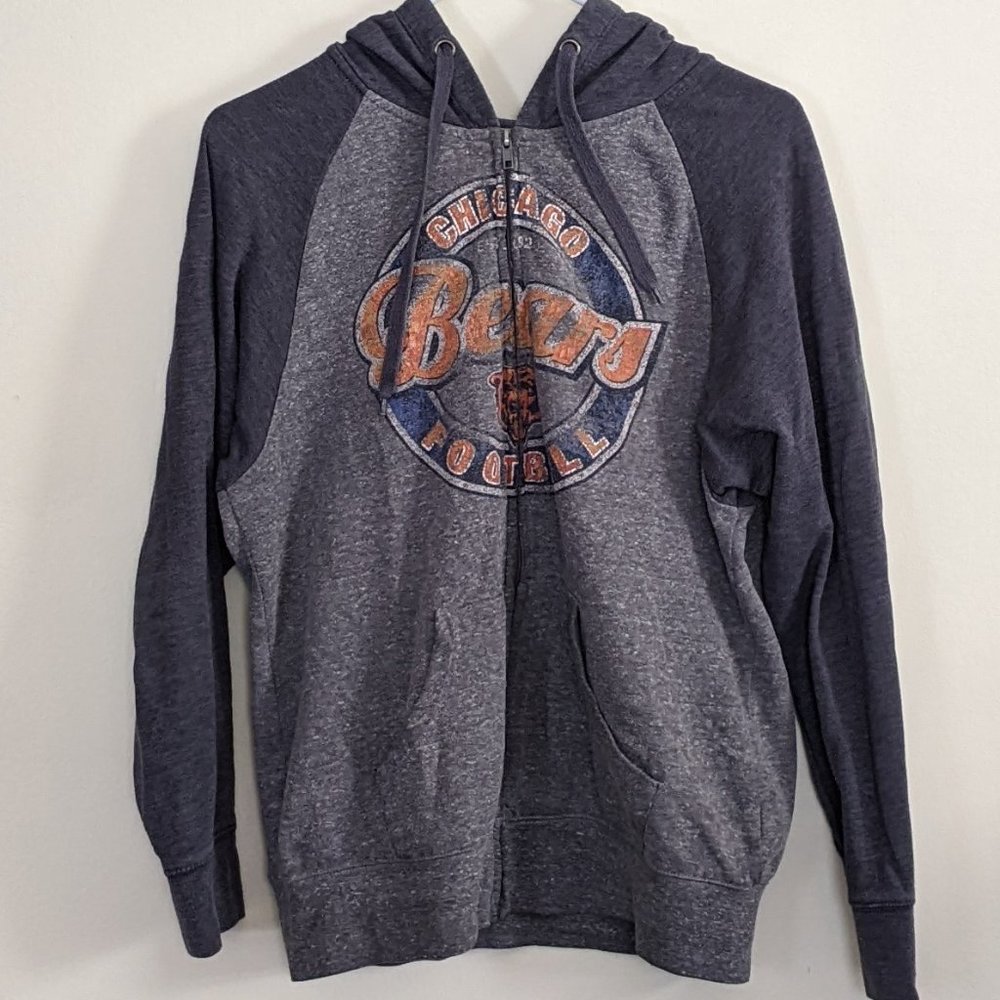 BOGO SALE! NFL Women's Chicago Bears Distressed Zip-Up Hoodie, Size M